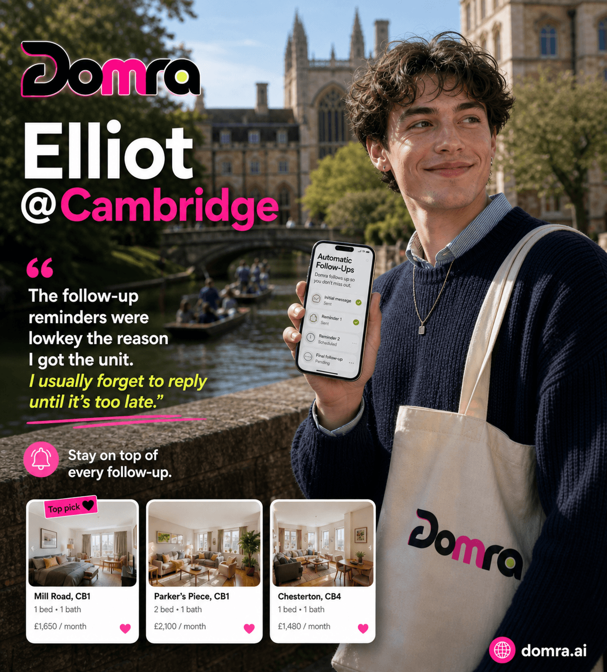 Elliot using follow-up reminders